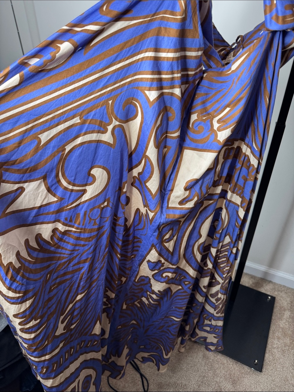 Anthropologie Purple and Cream Swirl Maxi Dress - Picture 5 of 9
